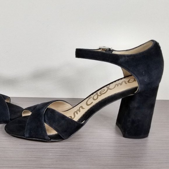 Sam Edelman Orlane Ankle Strap Sandal, Black Suede, Womens Size 7 - Picture 6 of 10